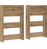 VidaXL Wand Schoenenkasten met plank Anders met opslag 2 pcs artisanaal eikenkleurig