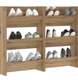 VidaXL Wand Schoenenkasten met plank Anders met opslag 2 pcs artisanaal eikenkleurig