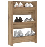 VidaXL Wand Schoenenkasten artisanaal eikenkleurig 60 x 18 x 60 cm
