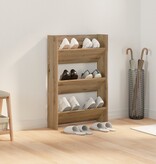 VidaXL Wand Schoenenkasten artisanaal eikenkleurig 60 x 18 x 60 cm