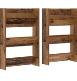 VidaXL Wand Schoenenkasten 2 pcs Oud hout 60 x 18 x 60 cm Bewerkt hout