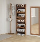VidaXL Wand Schoenenkasten 2 pcs Oud hout 60 x 18 x 60 cm Bewerkt hout