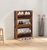 VidaXL Wand Schoenenkasten Oud hout 60 x 18 x 60 cm Bewerkt hout