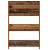 VidaXL Wand Schoenenkasten Oud hout 60 x 18 x 60 cm Bewerkt hout