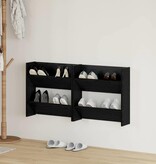 VidaXL Wand Schoenenkasten met plank Anders 2 pcs Zwart eiken 60 x 18 x 60 cm