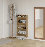 VidaXL Wand Schoenenkasten met plank Anders met opslag 2 pcs artisanaal eikenkleurig