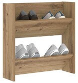 VidaXL Wand Schoenenkasten artisanaal eikenkleurig 60 x 18 x 60 cm