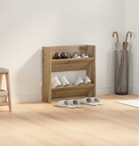 VidaXL Wand Schoenenkasten artisanaal eikenkleurig 60 x 18 x 60 cm