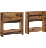 VidaXL Wand Schoenenkasten 2 pcs Oud hout 60 x 18 x 60 cm Bewerkt hout