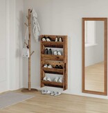 VidaXL Wand Schoenenkasten 2 pcs Oud hout 60 x 18 x 60 cm Bewerkt hout