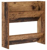 VidaXL Wand Schoenenkasten Oud hout 60 x 18 x 60 cm Bewerkt hout