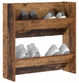 VidaXL Wand Schoenenkasten Oud hout 60 x 18 x 60 cm Bewerkt hout
