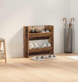 VidaXL Wand Schoenenkasten Oud hout 60 x 18 x 60 cm Bewerkt hout