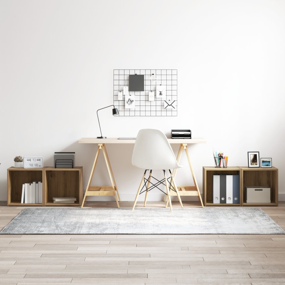 VidaXL TV Kasten 4 stuks Massief Eiken 37x35x37 cm Bewerkt Hout