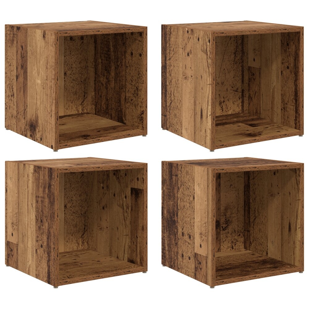 VidaXL TV-kasten - 4 stuks Oud Hout - 37 x 35 x 37 cm - Gefabriceerd Hout