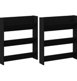 VidaXL Wand Schoenenkasten met plank Anders 2 pcs Zwart eiken 60 x 18 x 60 cm