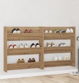 VidaXL Wand Schoenenkasten met plank Anders met opslag 2 pcs artisanaal eikenkleurig