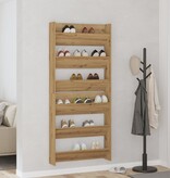 VidaXL Wand Schoenenkasten met plank Anders met opslag 2 pcs artisanaal eikenkleurig