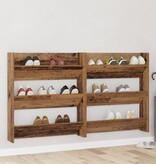 VidaXL Wand Schoenenkasten 2 pcs Oud hout 60 x 18 x 60 cm Bewerkt hout