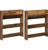 VidaXL Wand Schoenenkasten 2 pcs Oud hout 60 x 18 x 60 cm Bewerkt hout