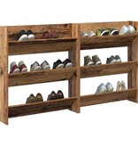 VidaXL Wand Schoenenkasten 2 pcs Oud hout 60 x 18 x 60 cm Bewerkt hout