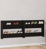 VidaXL Wand Schoenenkasten met plank Anders 2 pcs Zwart eiken 60 x 18 x 60 cm