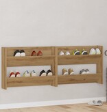 VidaXL Wand Schoenenkasten met plank Anders met opslag 2 pcs artisanaal eikenkleurig