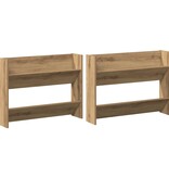 VidaXL Wand Schoenenkasten met plank Anders met opslag 2 pcs artisanaal eikenkleurig