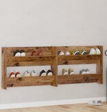 VidaXL Wand Schoenenkasten 2 pcs Oud hout 60 x 18 x 60 cm Bewerkt hout