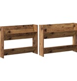 VidaXL Wand Schoenenkasten 2 pcs Oud hout 60 x 18 x 60 cm Bewerkt hout