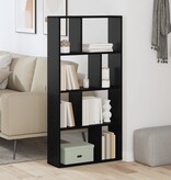 VidaXL Zwarte Eiken Boekenkast Zwart eiken Bewerkt hout Medium