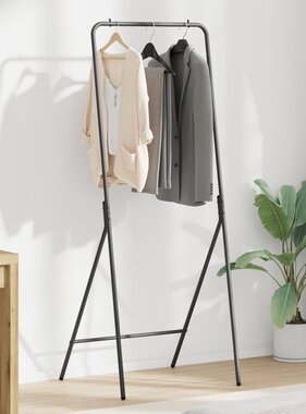 VidaXL Kledingrek Zwart 60x53x155 cm Van Gegalvaniseerd Staal