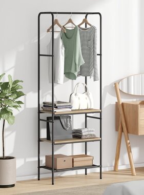 VidaXL Kledingrek met planken met plank Sonoma eiken 60 x 30 x 171 cm