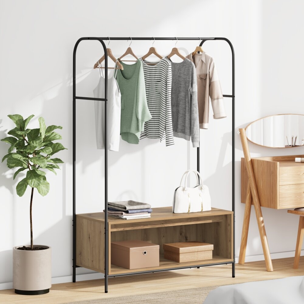 VidaXL Kledingrek met Planken van Artisan Eiken 100x44x160 cm