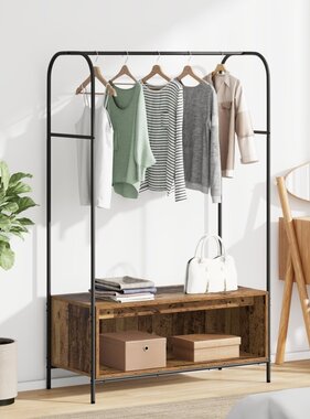 VidaXL kledingrek met planken van oud hout 100x44x160 cm