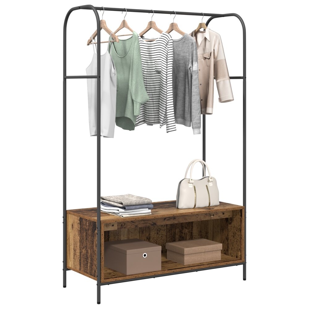 VidaXL kledingrek met planken van oud hout 100x44x160 cm