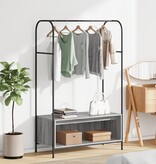 VidaXL Kledingrek met Planken Grijs Sonoma 100x44x160 cm