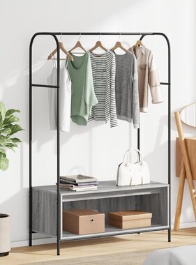 VidaXL Kledingrek met Planken Grijs Sonoma 100x44x160 cm