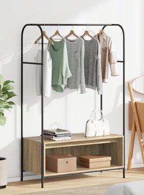 VidaXL Kledingrek met planken Sonoma eik 100x44x160 cm