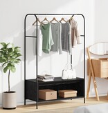 VidaXL Kledingrek met Planken - Zwart Eik 100x44x160 cm