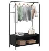 VidaXL Kledingrek met Planken - Zwart Eik 100x44x160 cm