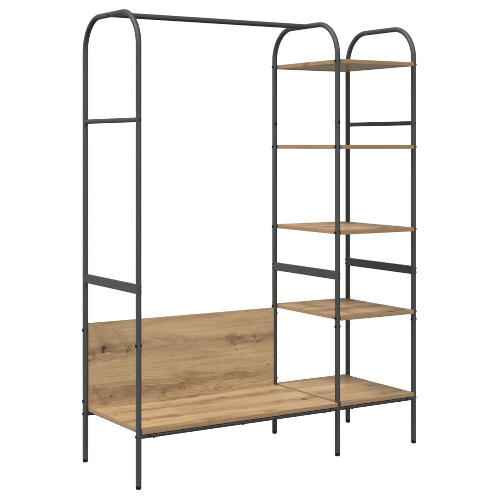 VidaXL Kledingrek met Planken Artisan Eiken 120x44x160 cm Geengineerd Hout