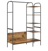 VidaXL Kledingrek met Planken - Verouderd Hout 120x44x160 cm Geengineerd Hout