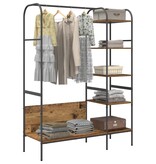 VidaXL Kledingrek met Planken - Verouderd Hout 120x44x160 cm Geengineerd Hout