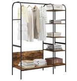 VidaXL Kledingrek met Planken Gerookt Eiken 120x44x160 cm