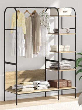 VidaXL Kledingrek met Planken Sonoma Eiken 120x44x160 cm Gemaakt van Geengineerd Hout