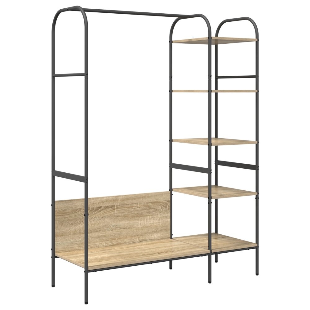 VidaXL Kledingrek met Planken Sonoma Eiken 120x44x160 cm Gemaakt van Geengineerd Hout