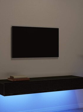 VidaXL Tv-meubels met LED-verlichting 2 st 60x35x15,5 cm zwart eikenkleurig