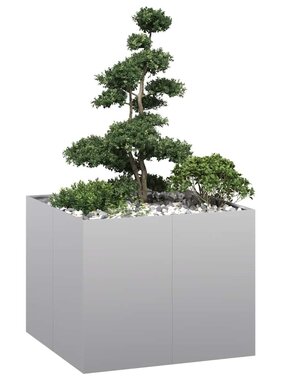 VidaXL Plantenbak 100x100x80 cm gegalvaniseerd staal