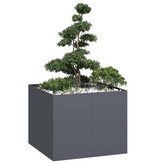 VidaXL Plantenbak 100x100x80 cm staal antracietkleurig